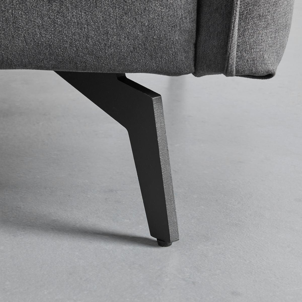 Ecksofa AURORA dunkelgrau Metallfuss - Dunkelgrau/Schwarz, Modern, Holz/Textil (193/86/136cm) - Bessagi Home