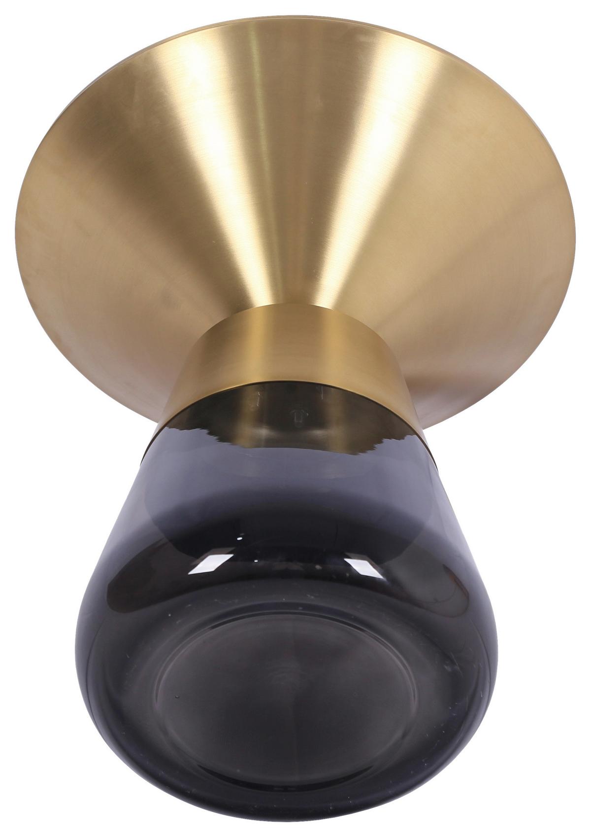 Kisasztal Baily - aranyszínű/szürke, Romantik / Landhaus, üveg/fém (48/54,5cm) - Premium Living