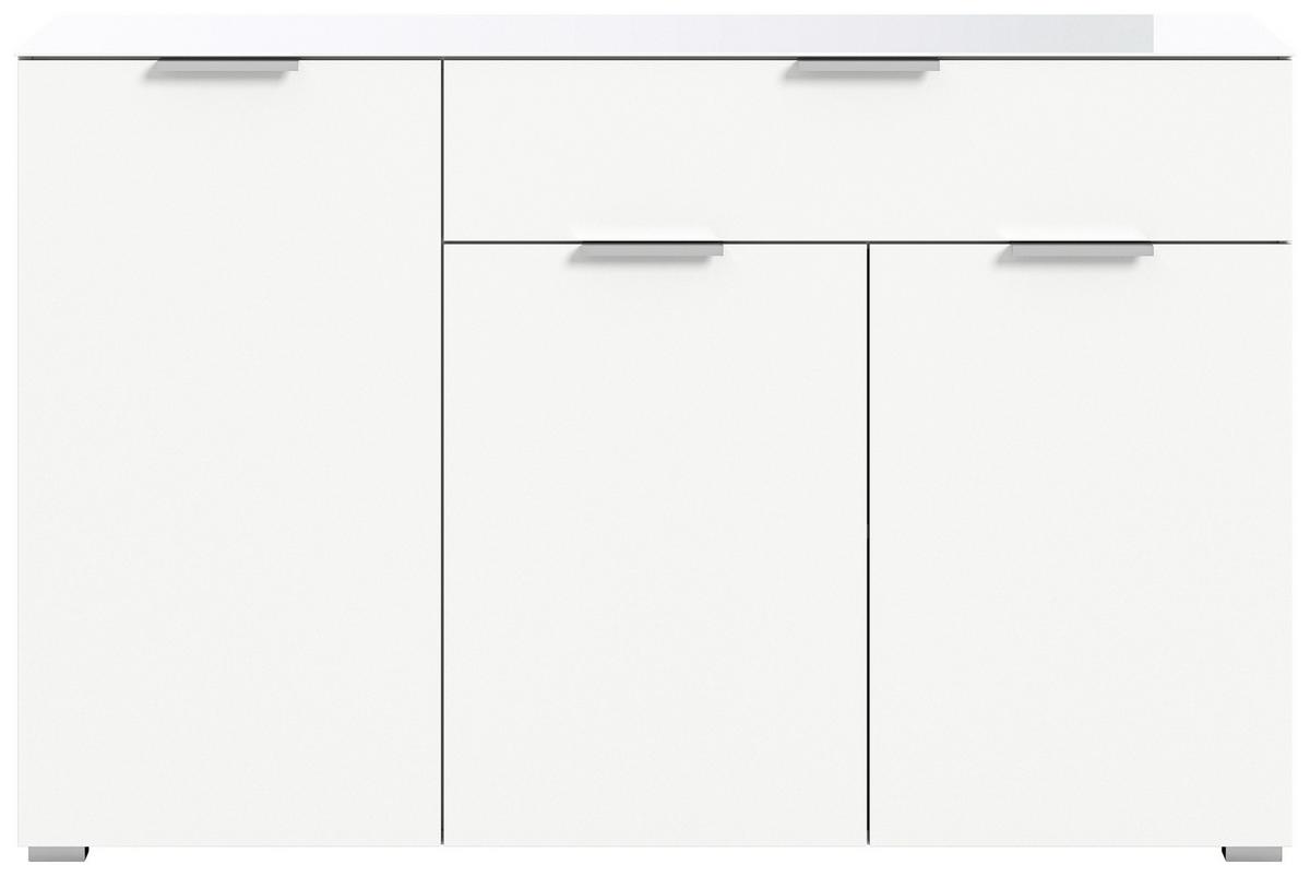 Komoda Ray, Bela - srebrne barve/črna, Design, kovina/umetna masa (135/86/40cm) - Livetastic