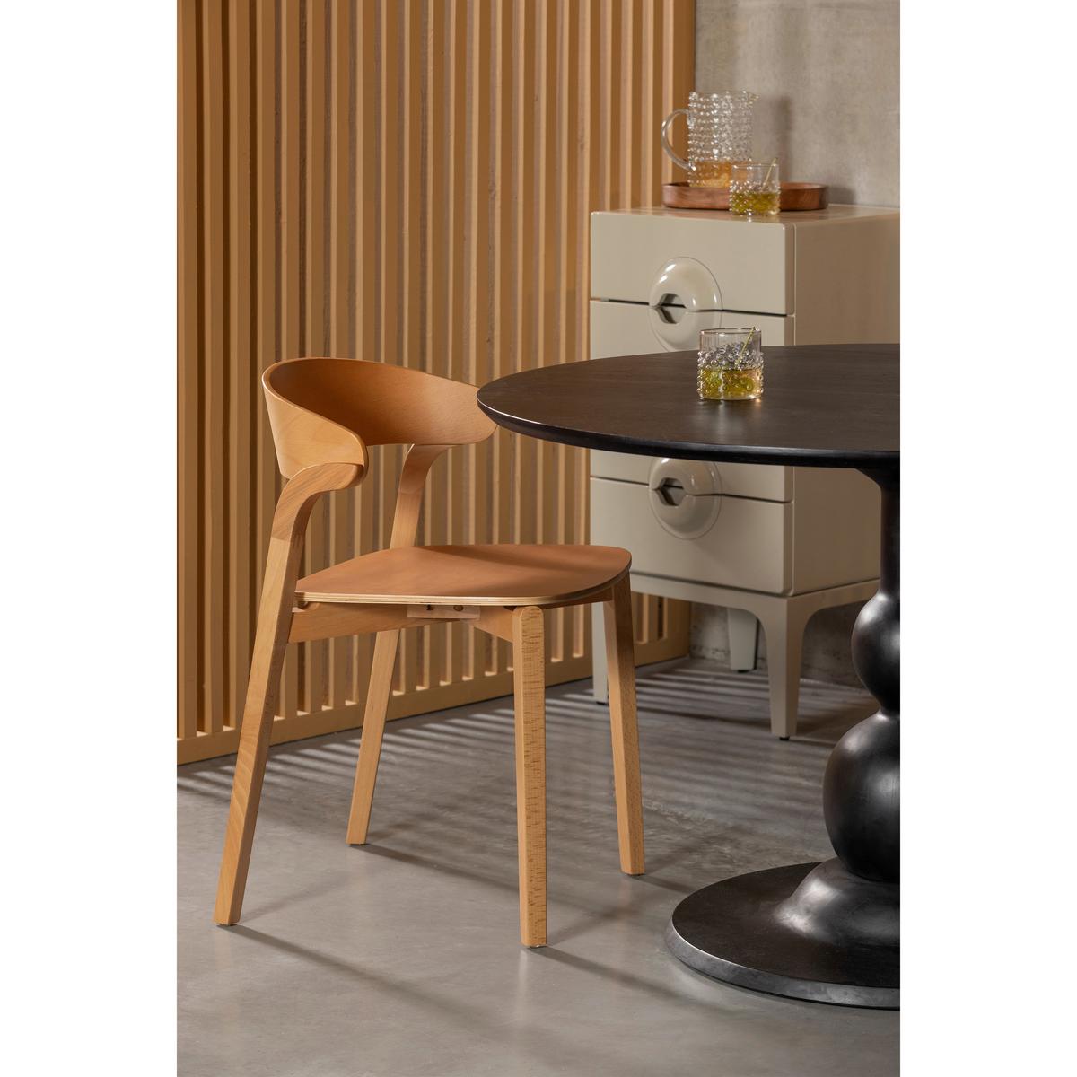Stuhl-Set Cras Schwarz B: 52cm - Naturfarben, MODERN, Holz (52/75/42cm) - Livetastic