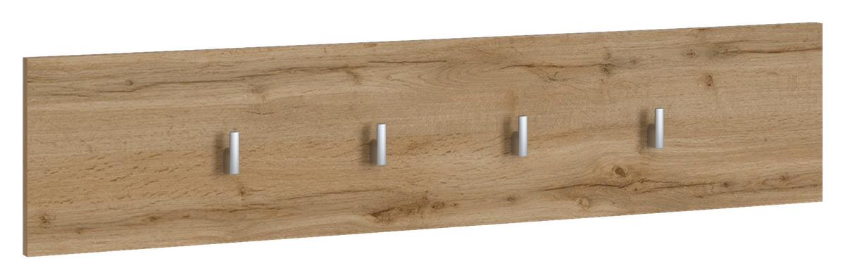 Stenski Obešalnik Hola, Barva Hrasta - hrast wotan, Trend, leseni material (90/19,5/1,6cm)
