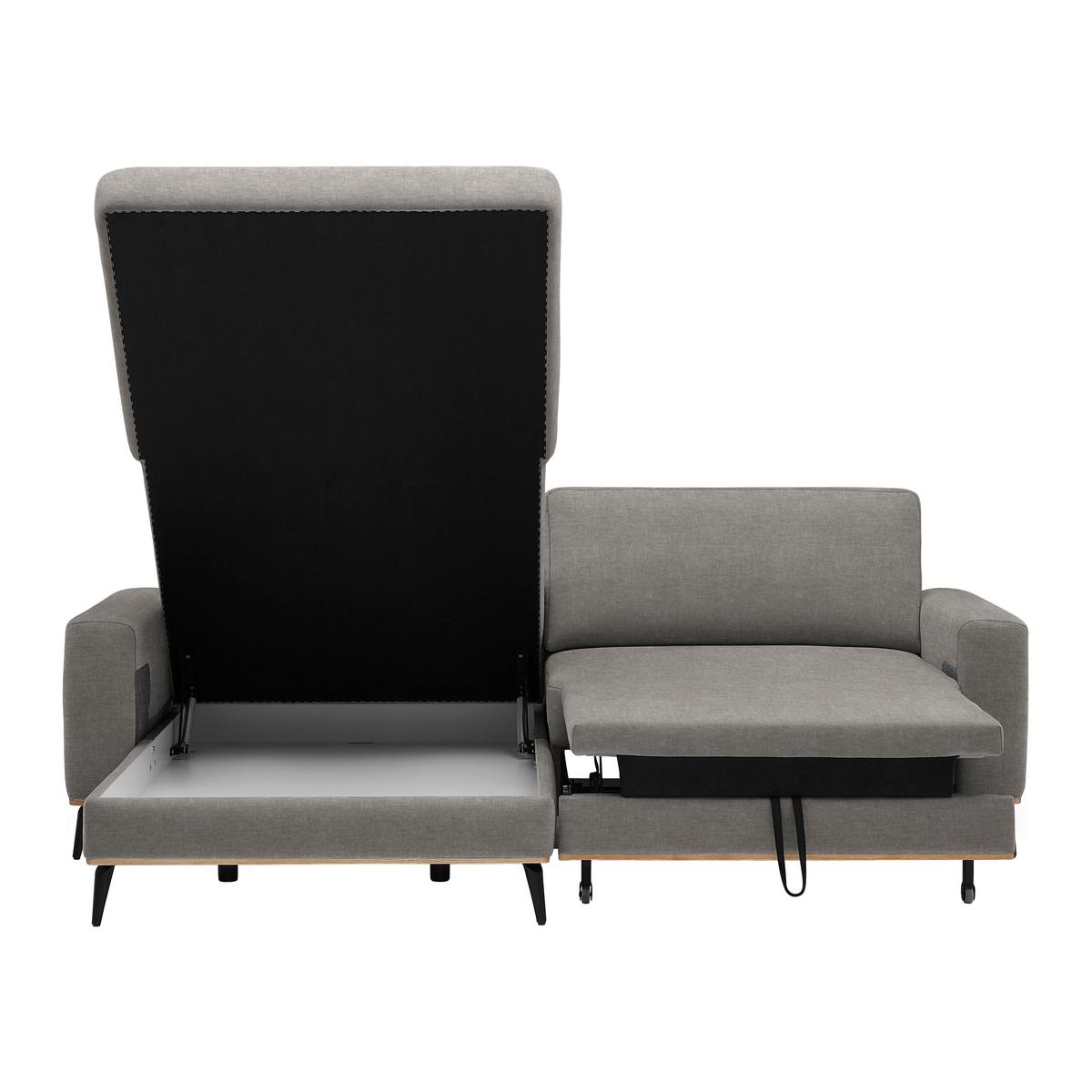 Wohnlandschaft Romeo Taupe - Taupe/Schwarz, KONVENTIONELL, Holz/Textil (167/87/234cm) - Zandiara