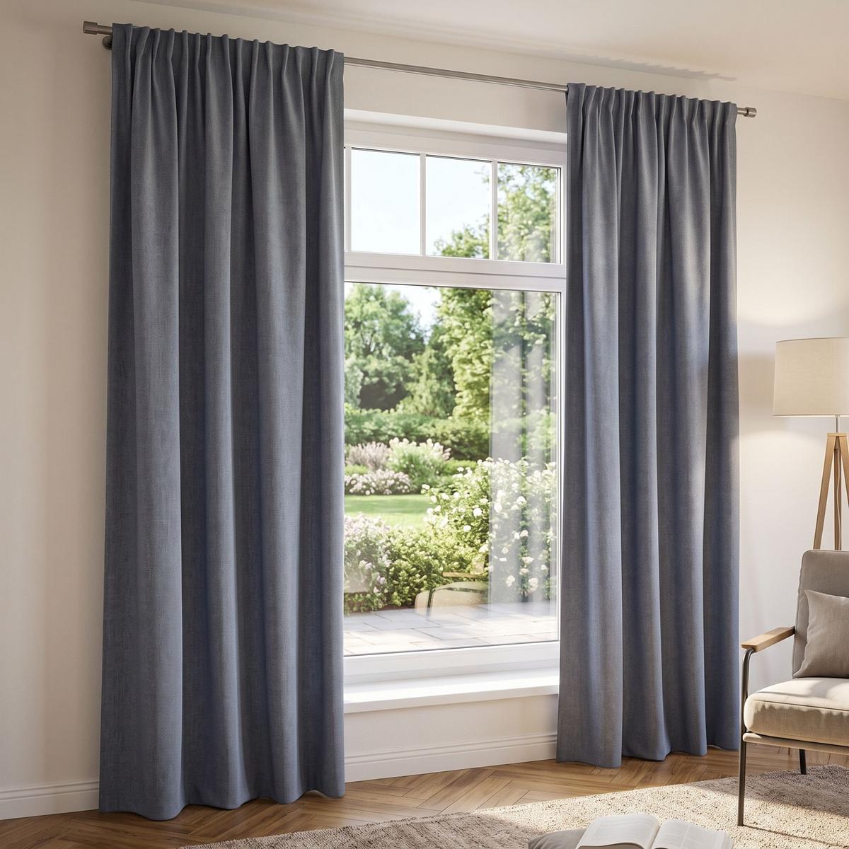 Wärmeschutzvorhang Thermo Blau ca. 135x245cm - Blau, KONVENTIONELL, Textil (135/245cm) - HOMEBasics