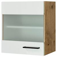 Kuhinjska Zgornja Omarica Avila, Magnolija, Barva Hrasta - magnolija/črna, Konvencionalno, kovina/leseni material (50/54,8/32cm) - FlexWell