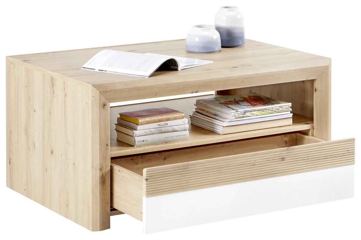 Stolić Kashmir New - bijela/boje hrasta, Moderno, drvni materijal (100/50/69cm) - Modern Living