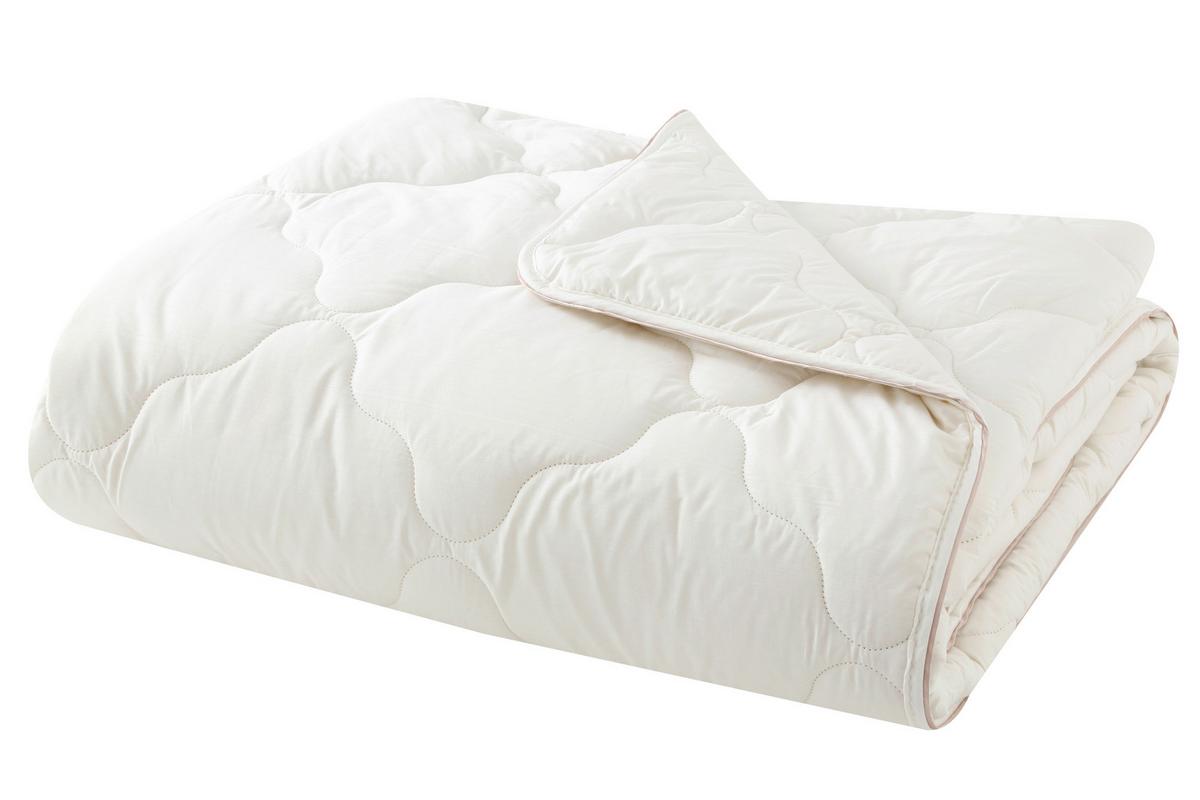 Bettdecke Superwashed Wolle ca. 155x220x17,33 cm Weiß - Weiß, Basics, Textil (155/220/17,33cm) - Yatas