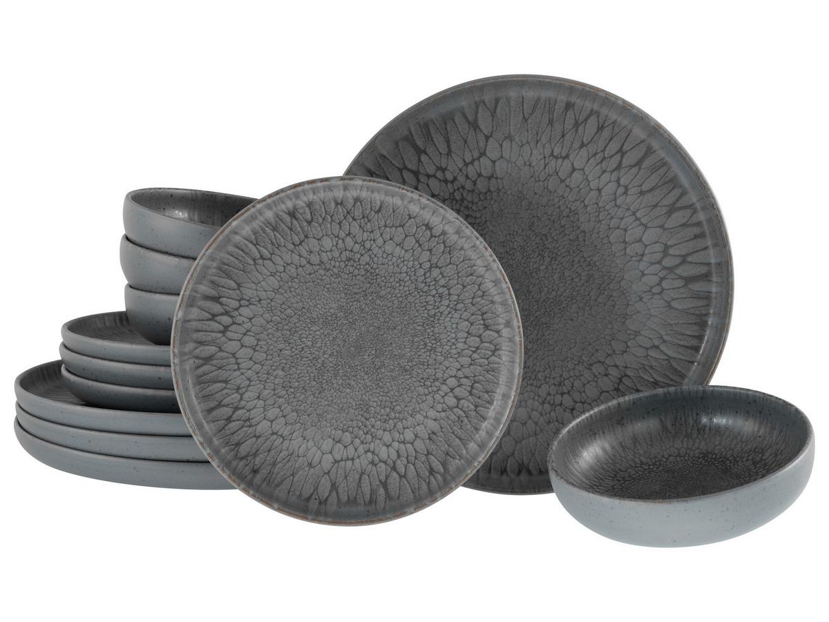 Jedilni Servis Uno Volcano Dark, 12-Delni - antracit, Trend, keramika - Creatable