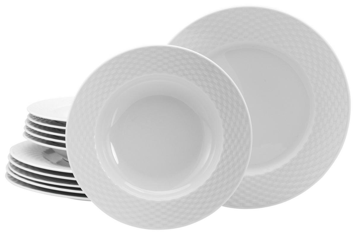 Jedilni Servis Polo, 12-Delni - bela, Basics, keramika - Creatable