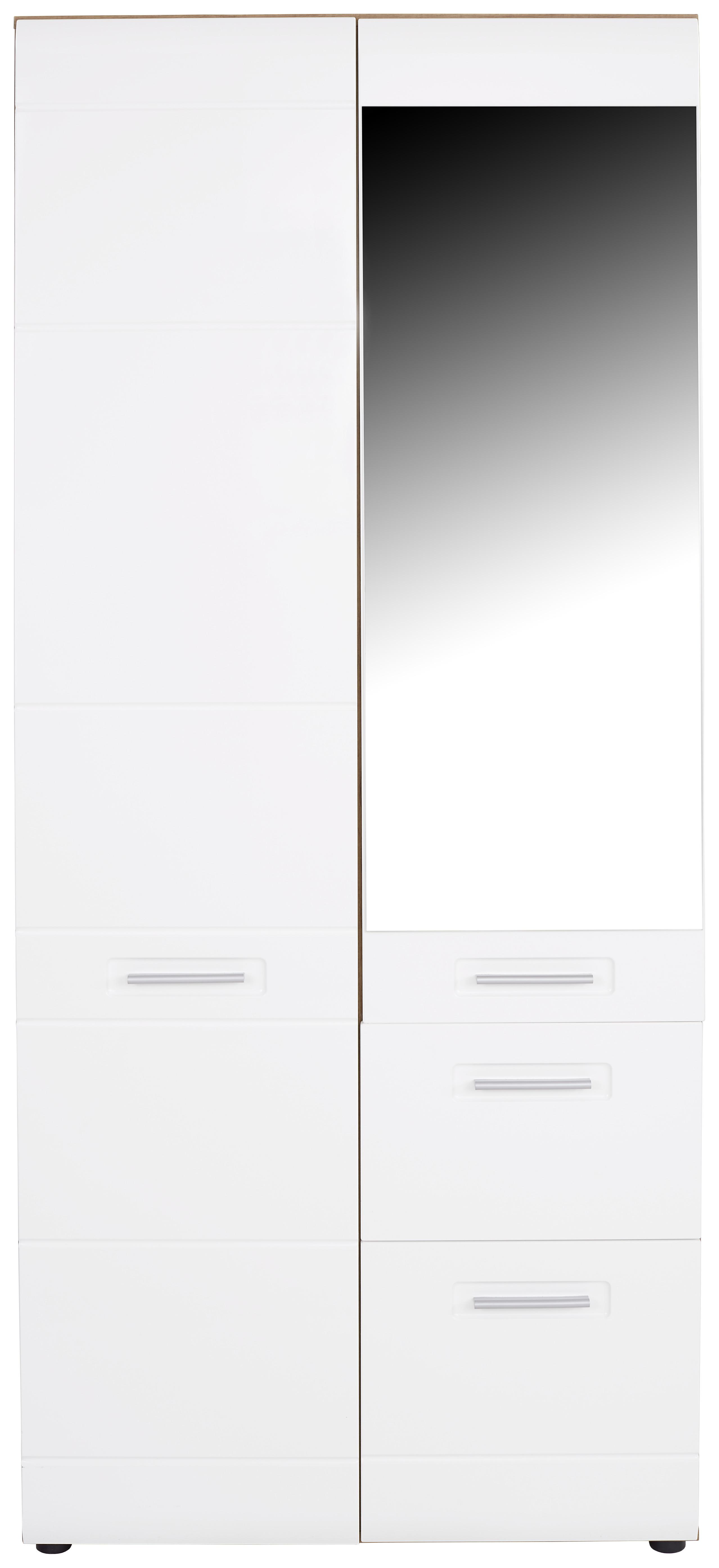 Omara Za Oblačila Avensis New - aluminij/bela, Konvencionalno, umetna masa/leseni material (90/205,7/60cm) - Modern Living