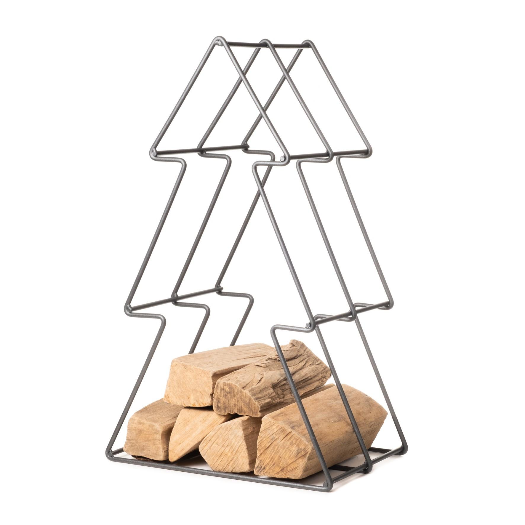 REGAŁ NA DREWNO KOMINKOWE 8514210 - antracytowy, Design, metal (30/69/35cm) - X-Mas