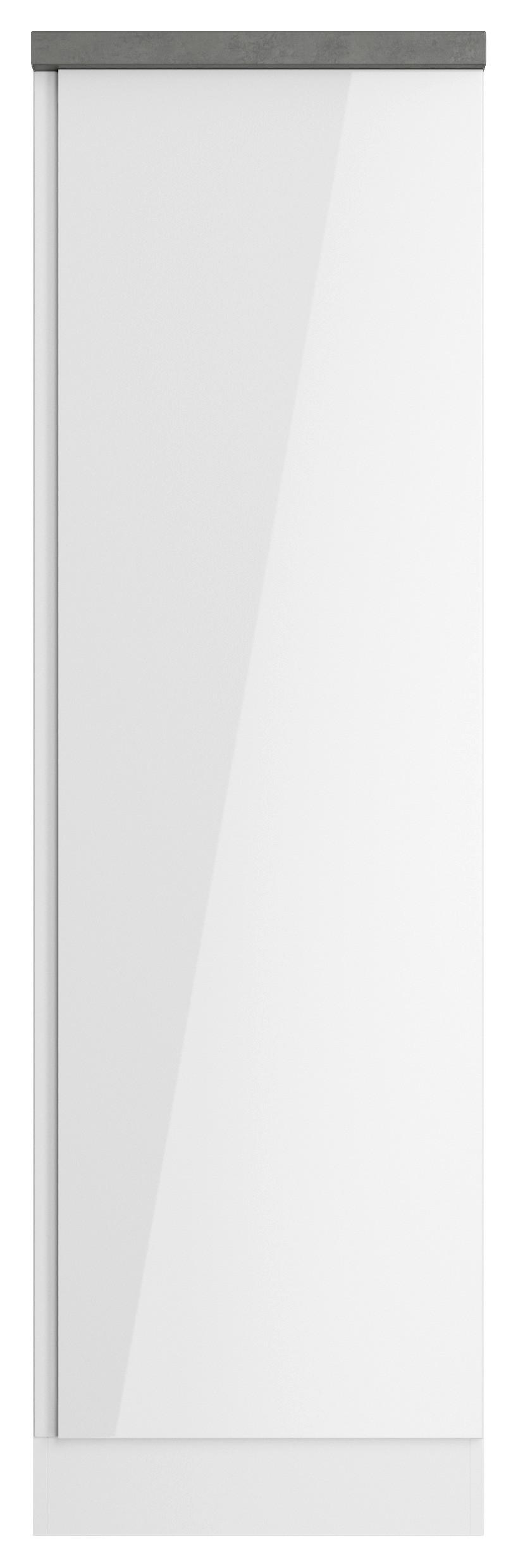 Apothekenschrank Monza ca. 50x166 cm Weiß/Grau - Weiß Hochglanz/Weiß, LIFESTYLE, Holzwerkstoff (50/166/60cm) - Held