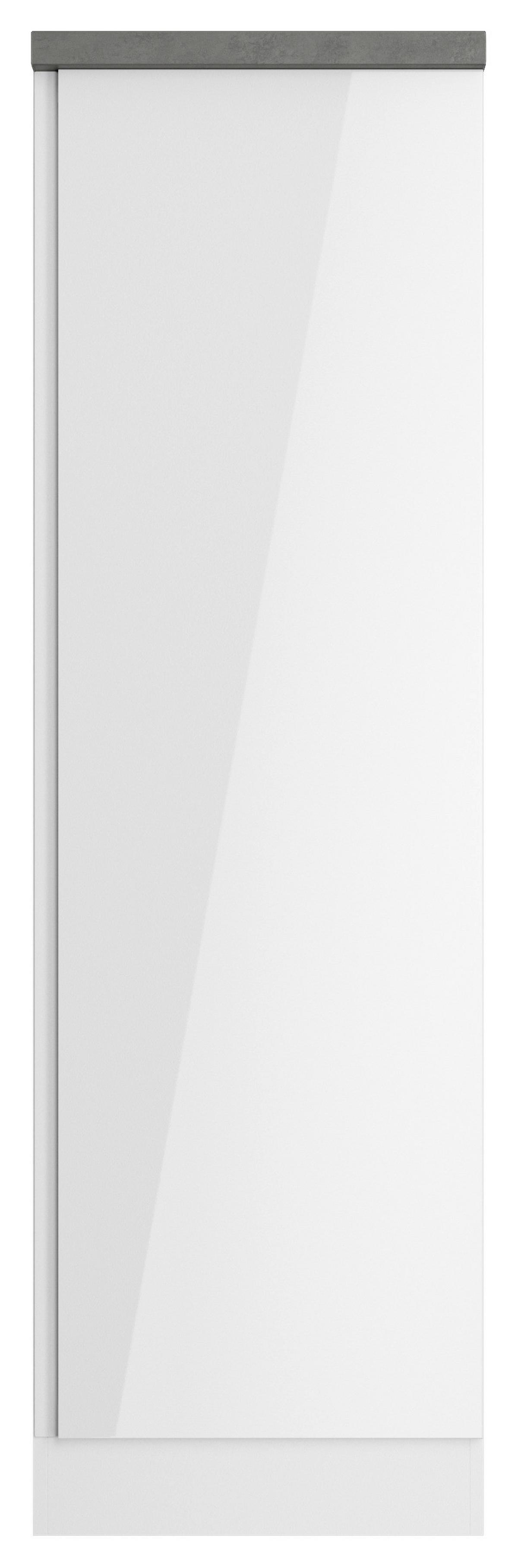 Apothekenschrank Monza ca. 50x166 cm Weiß/Grau - Weiß Hochglanz/Weiß, LIFESTYLE, Holzwerkstoff (50/166/60cm) - Held