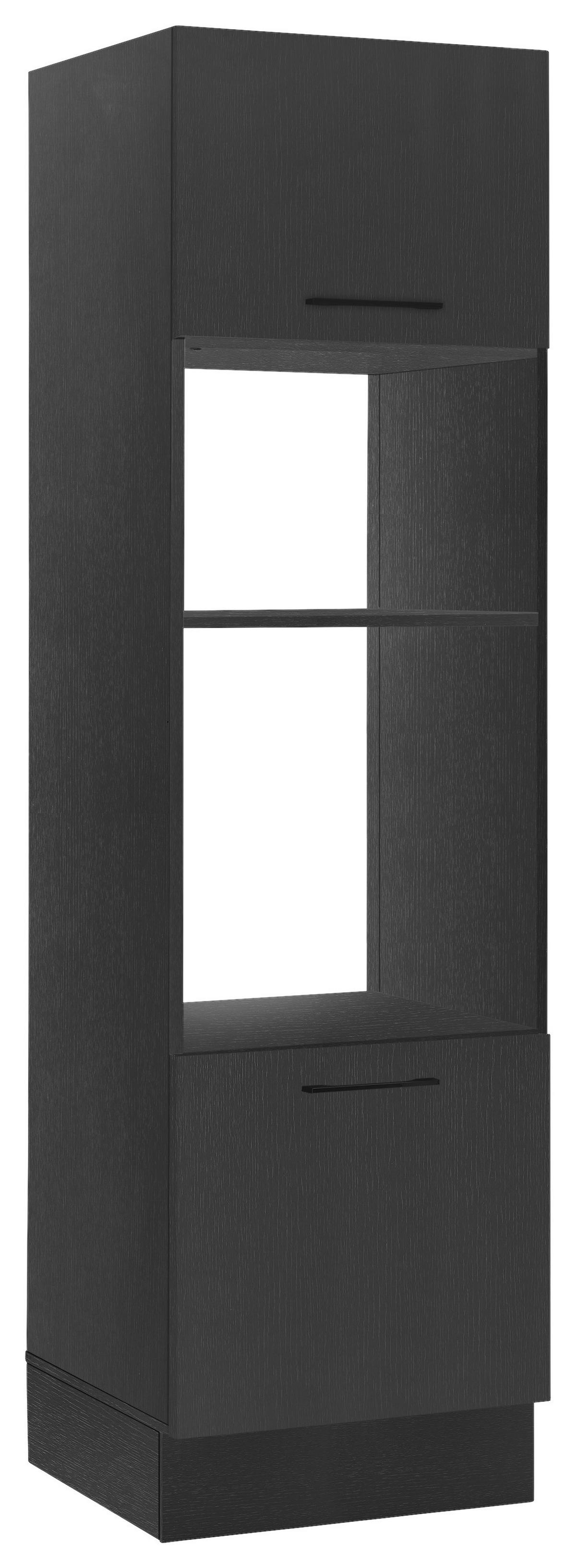 Geräteumbauschrank TURIN BM60, schwarz - Schwarz, MODERN, Holzwerkstoff/Metall (60/211/57cm)