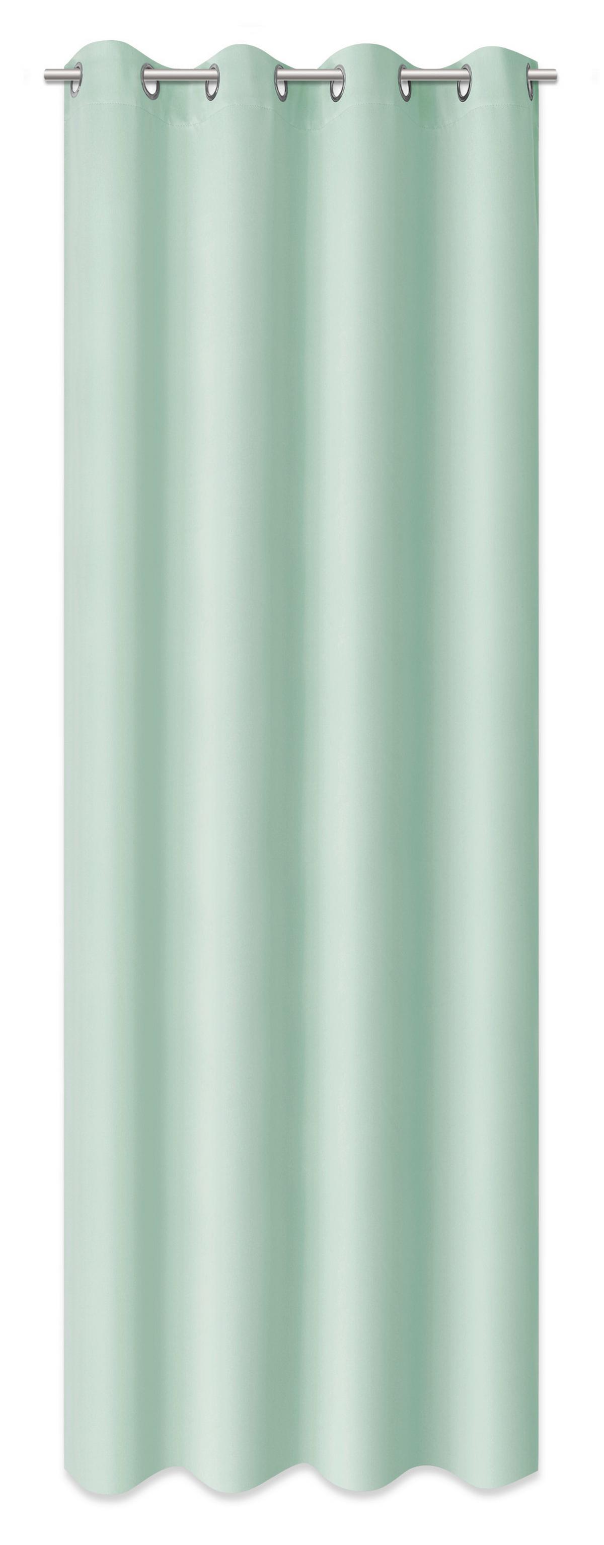 Ösenvorhang Abby Salbeigrün ca. 140x235cm - Salbeigrün, Konventionell, Textil (140/235cm) - Modern Living