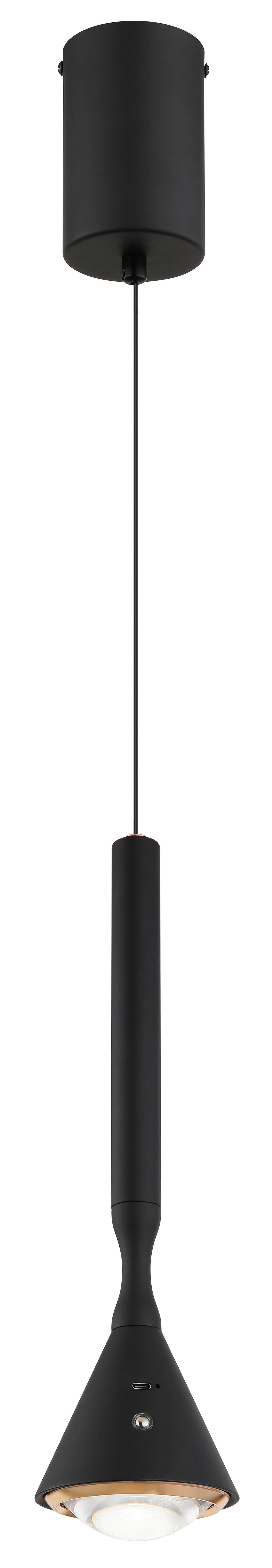 Led-hängeleuchte 16061s Lucinda - Weiss/Schwarz, Design, Kunststoff/Metall (9,9/50-210cm) - Globo