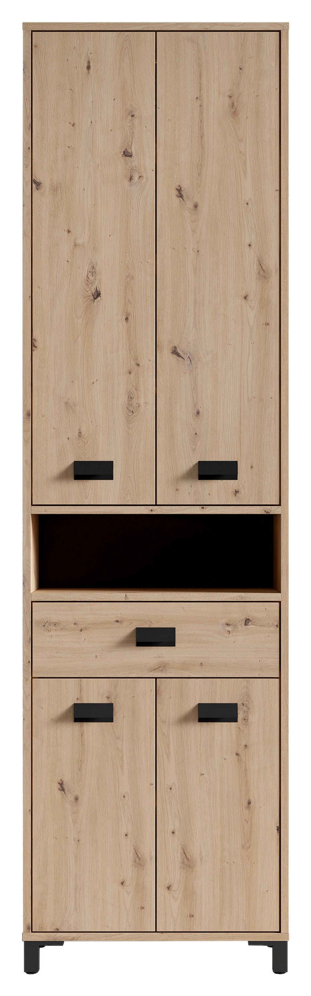 Hochschrank Wellness B: 54 cm Artisan Eiche Dekor - Anthrazit/Schwarz, MODERN, Holzwerkstoff/Kunststoff (54/193/31cm) - MID.YOU