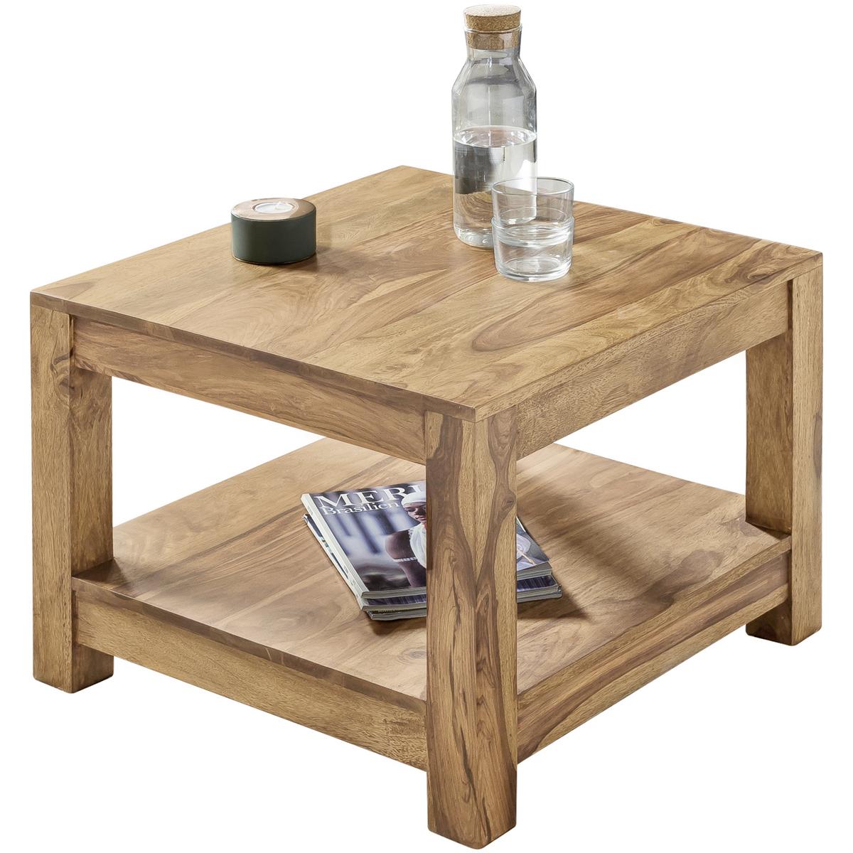 Couchtisch "Mumbai" ca. 60x60 cm, aus Akazie - Akaziefarben, Design, Holz (60/60/40cm) - MID.YOU