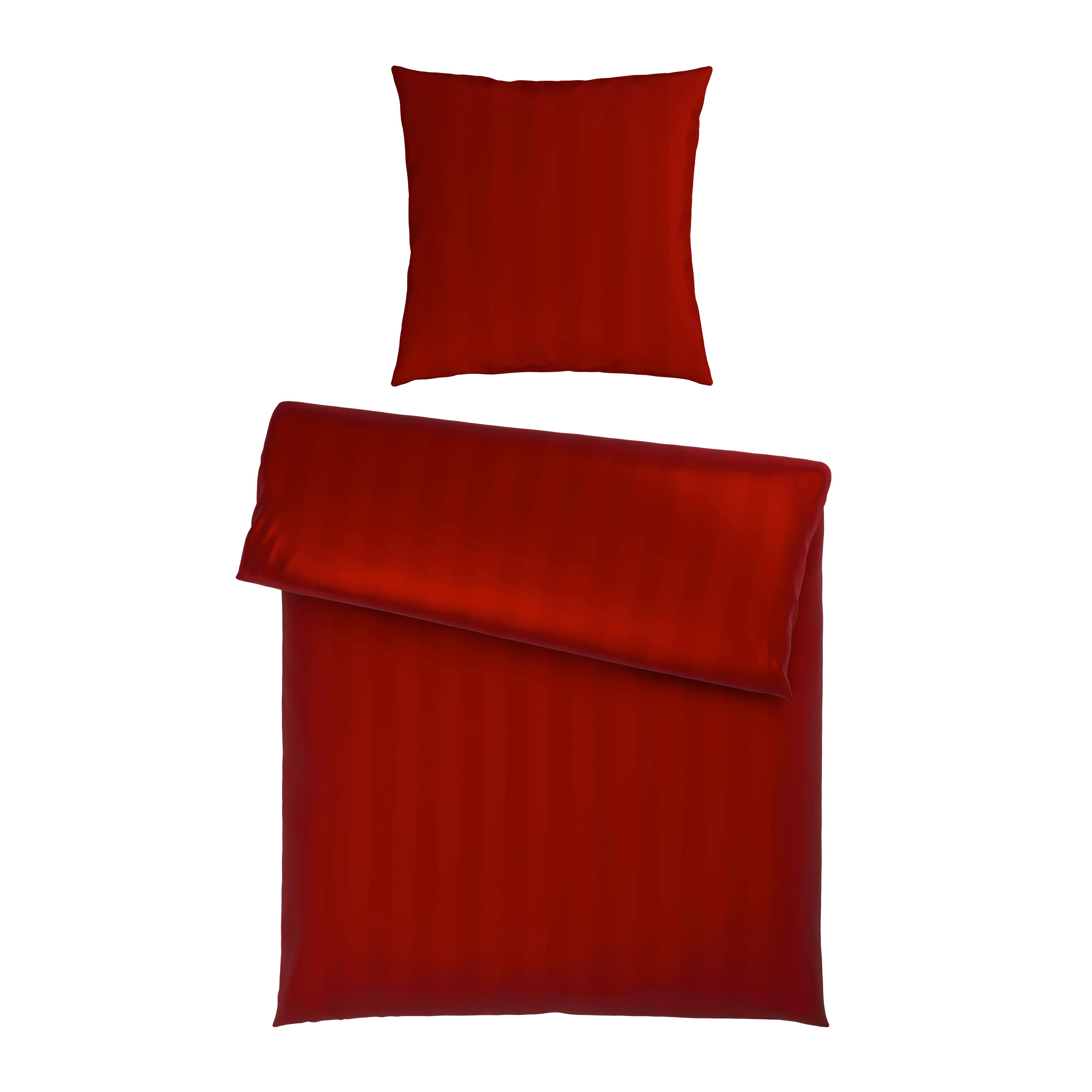 Bettwäsche Xenia Streif Rot ca. 135x200cm - Rot, MODERN, Textil (135/200cm) - Premium Living