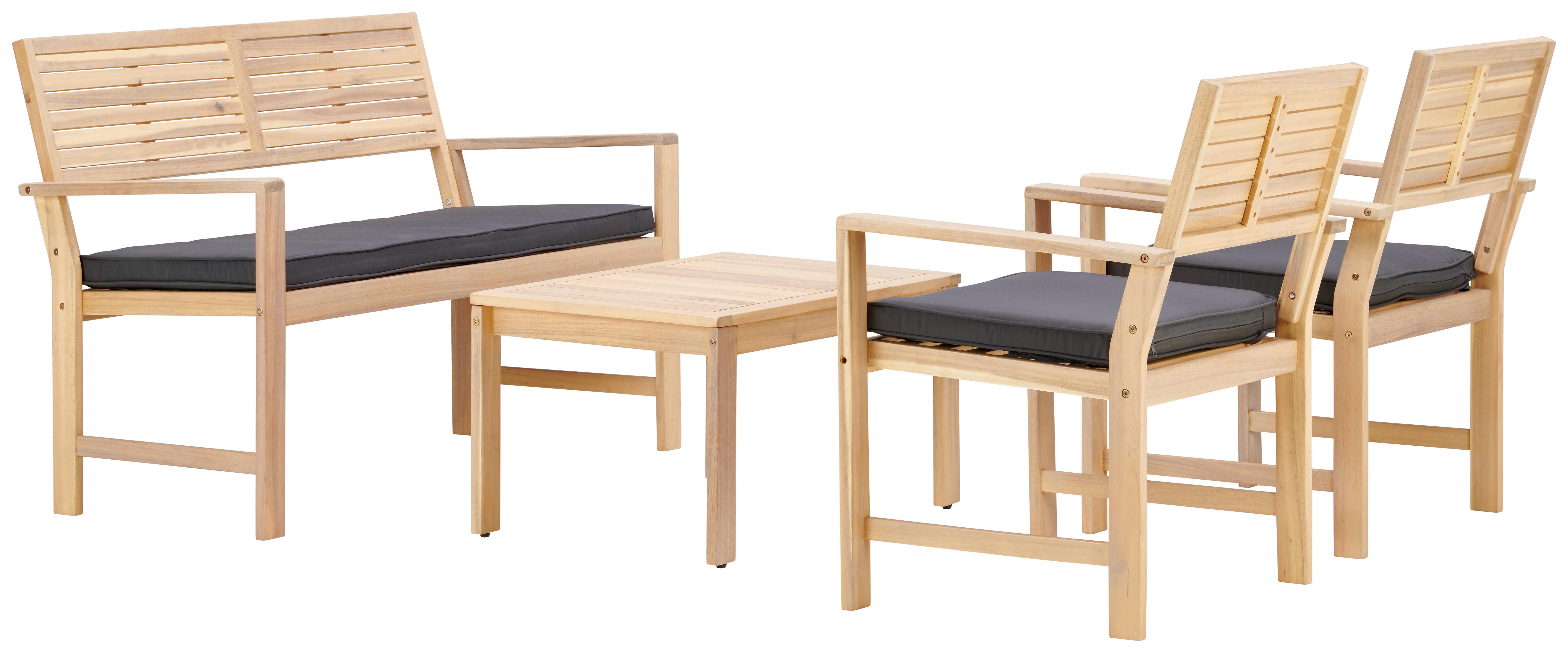 Lounge Garnitura Bergen, Barva Akacije, Temno Siva - temno siva/barve akacije, Moderno, tekstil/les (73cm) - Beldano