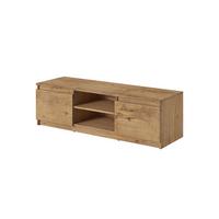 Lowboard Dingo mit LED Kastanienfarben - Kastanienfarben/Schwarz, Design, Holzwerkstoff/Kunststoff (120/35,5/38cm) - Livetastic