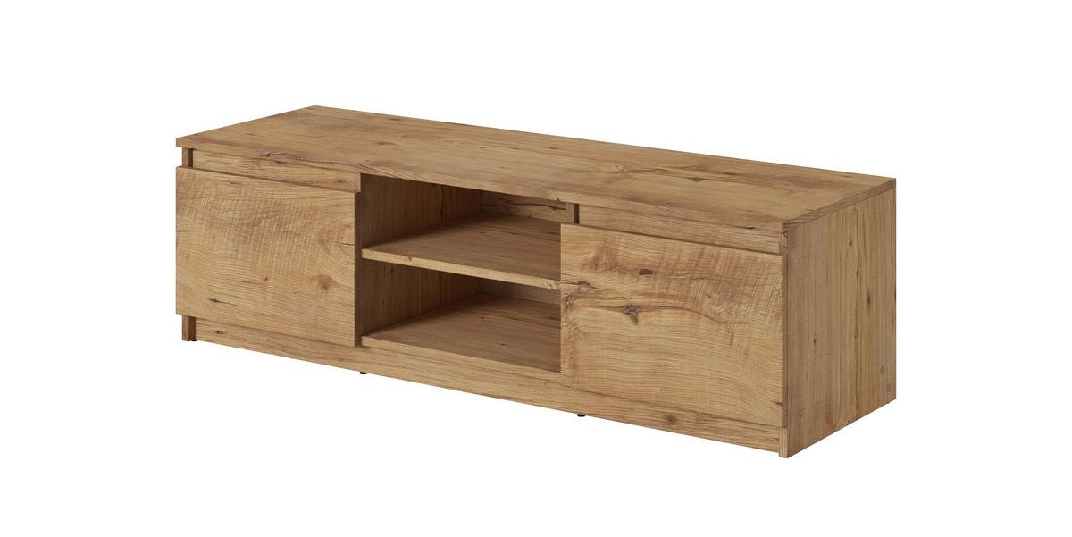 Lowboard Dingo mit LED Kastanienfarben - Kastanienfarben/Schwarz, Design, Holzwerkstoff/Kunststoff (120/35,5/38cm) - Livetastic