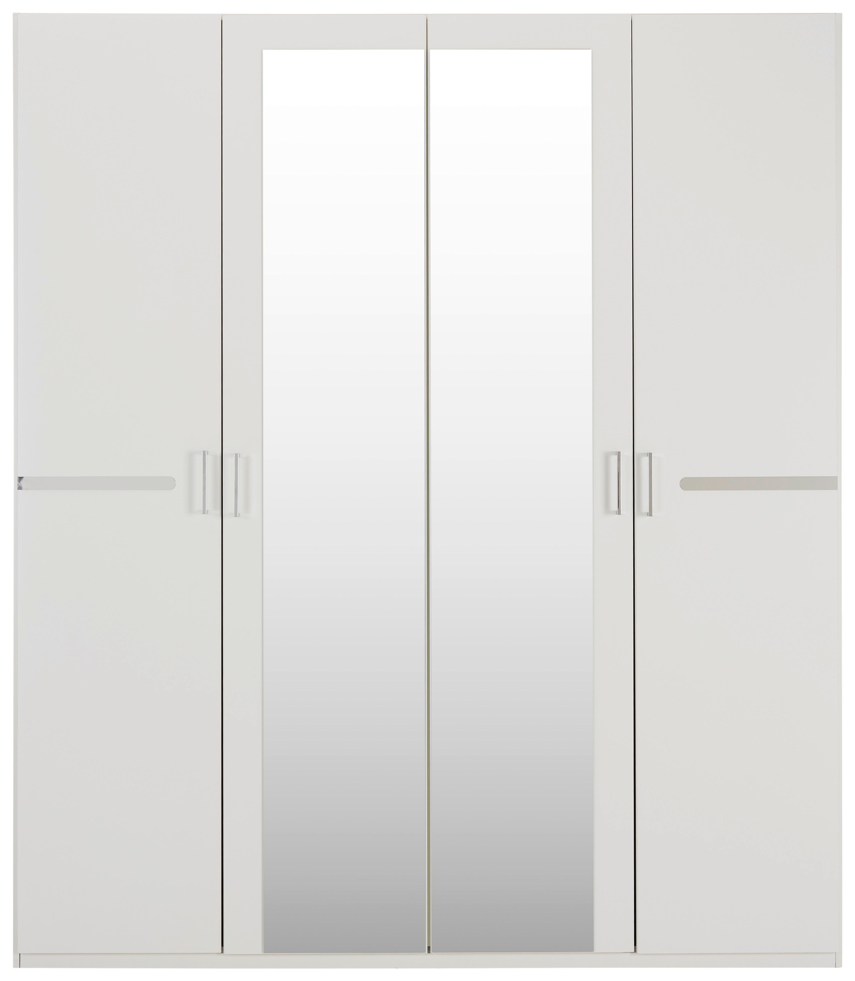 Drehtürenschrank Anna in Weiß - Chromfarben/Weiß, KONVENTIONELL, Holzwerkstoff/Kunststoff (180/210/58cm) - Based