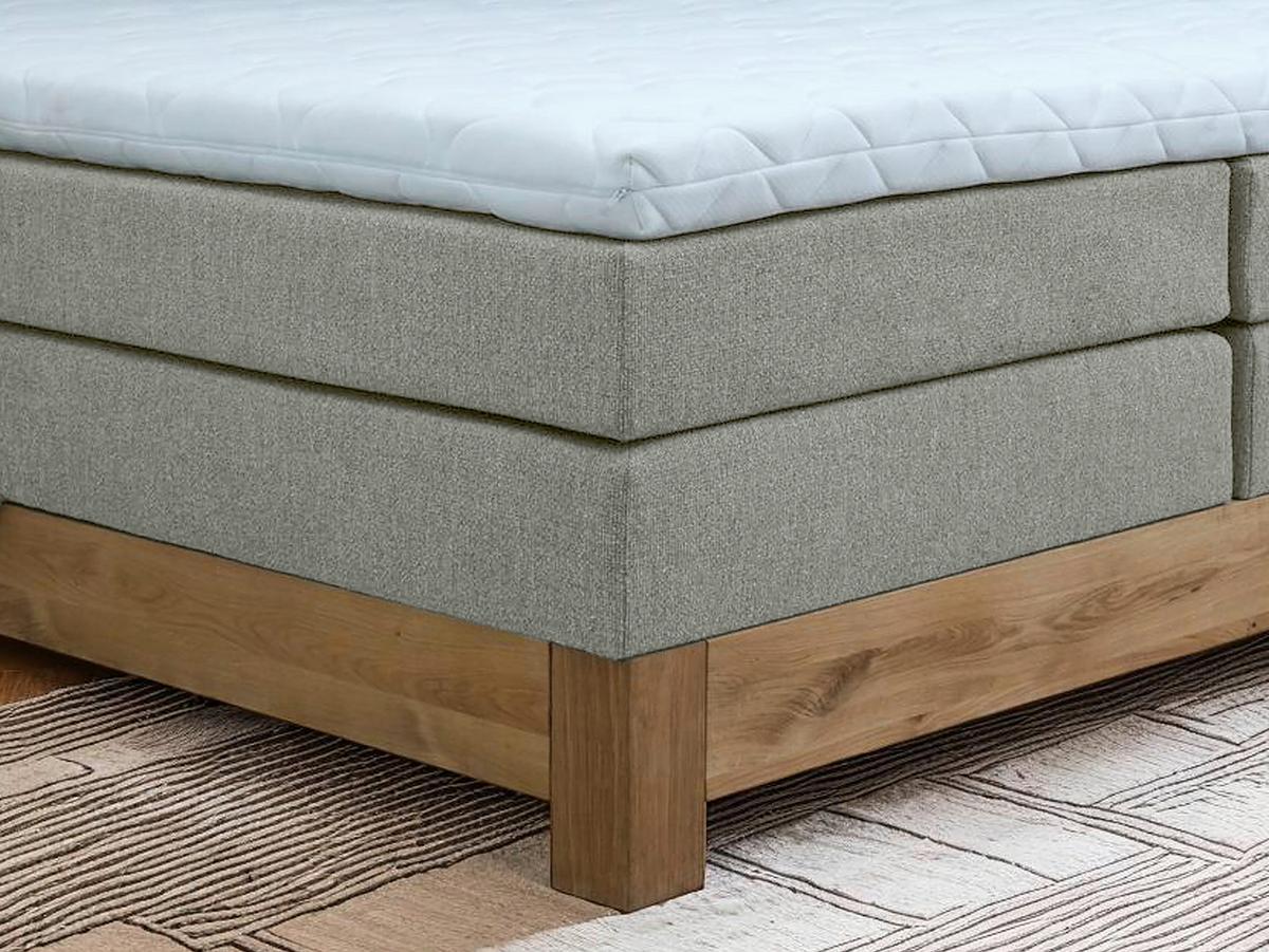 Boxspringbett Cloud Silberfarben ca. 180x200cm - Eichefarben/Silberfarben, KONVENTIONELL, Holz/Holzwerkstoff (180/200cm) - Premium Living