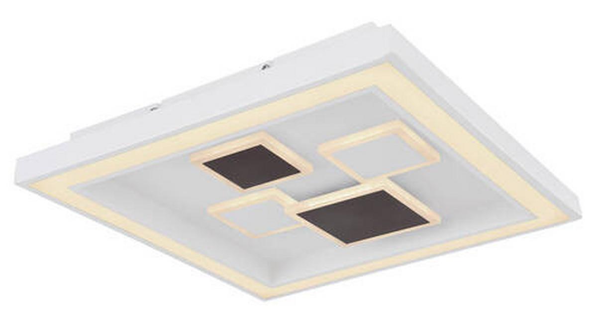 Stropna Led-svetilka Nolo, S Sijalko - bela/opal, Design, kovina/umetna masa (48/48/7cm) - Globo