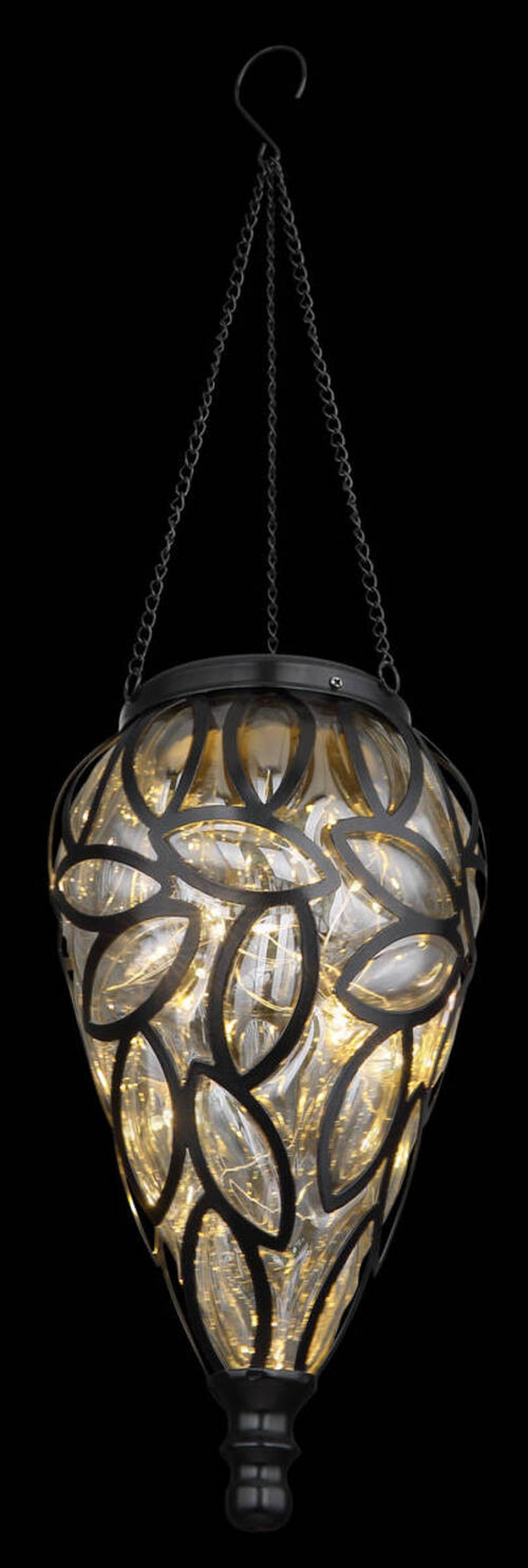 Solarna Svetilka Lantern, S Sijalko - črna/prozorno, Basics, kovina/umetna masa (13,5/50cm) - Globo