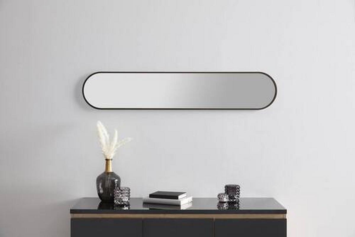 Zidno Ogledalo Moni - crna, Moderno, staklo/plastika (20/101cm) - Modern Living