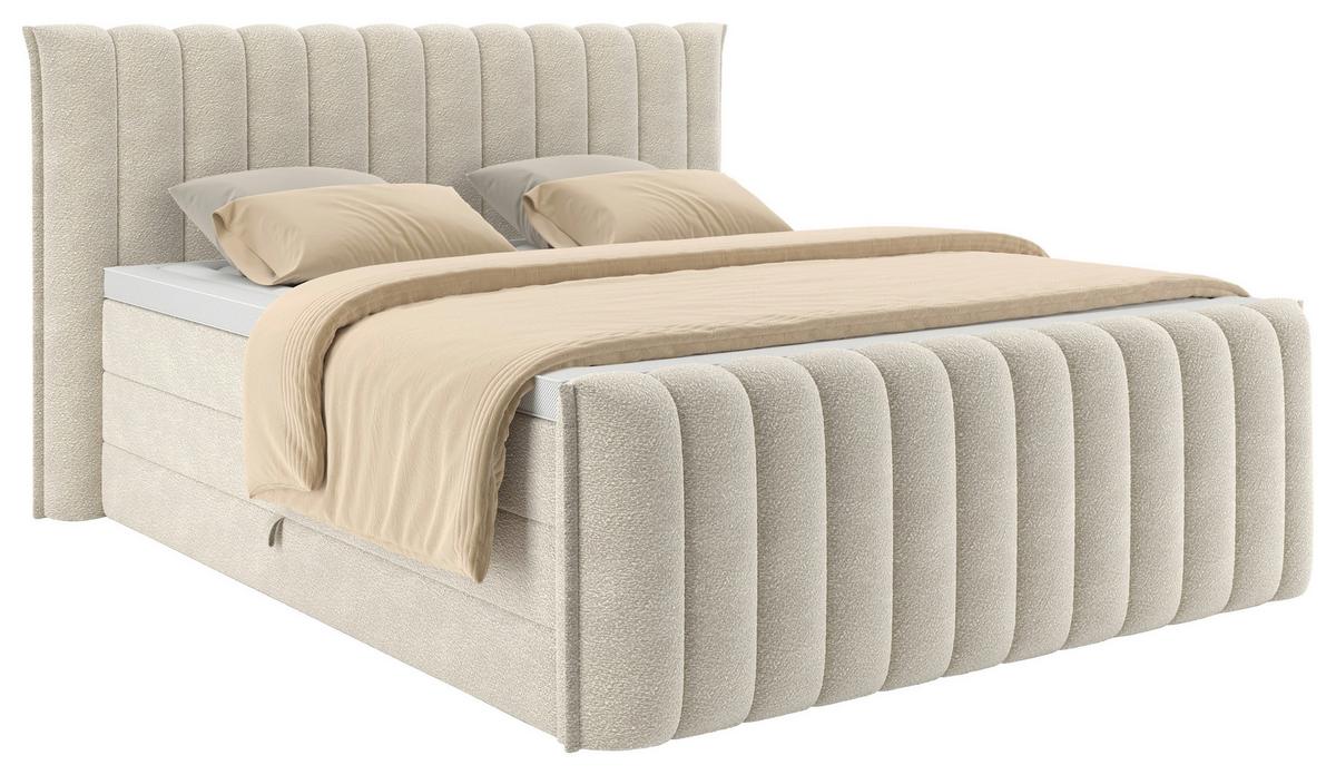 PAT BOXSPRING LINA - bej, Konventionell, plastic/lemn (200/200cm) - Premium Living