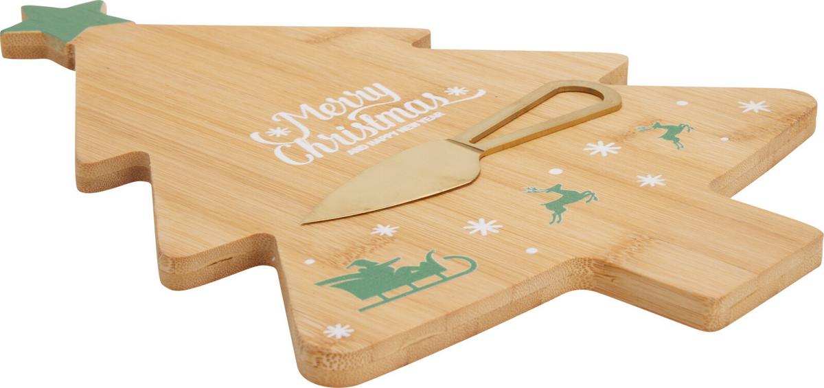 Set Tanjura Za Sir Snowy Tree - brončane boje/zelena, Basics, drvo/metal (22/31cm)