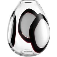 Vase Schwarz/Weiß - Klar/Schwarz, Design, Glas (20,5/25,2/20,5cm) - Leonardo