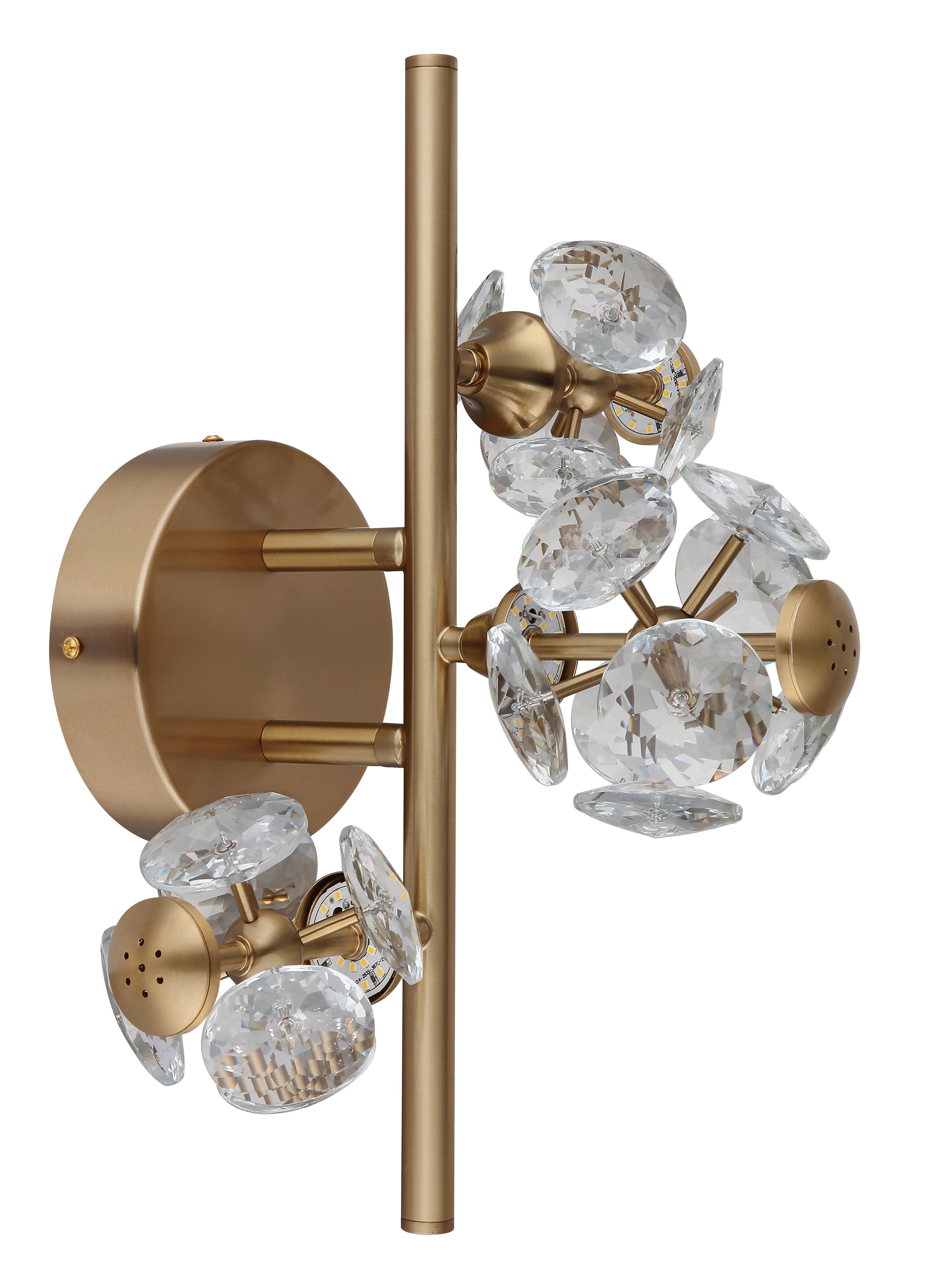 LED-WANDLEUCHTE 16047-3W VIRINA - Klar/Goldfarben, Konventionell, Glas/Metall (41/33/27cm) - Globo