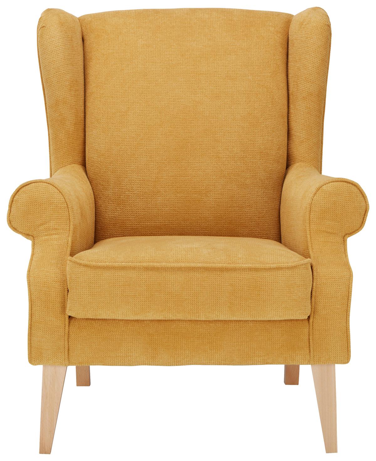 Fotelj Viola - rumena/naravne barve, tekstil (82/95/48/85cm) - Mömax