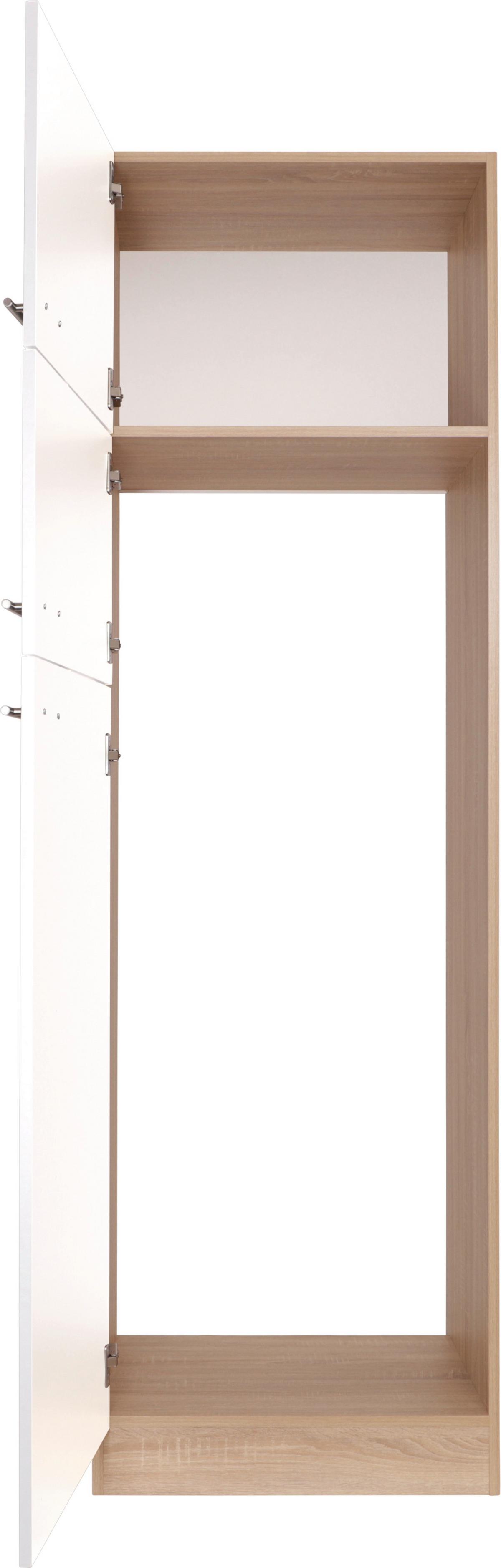 Omara Za Vgradno Napravo Merle, Barva Hrasta, Bela - srebrne barve/barve hrasta, Basics, kovina/leseni material (60/200/60cm) - Respekta