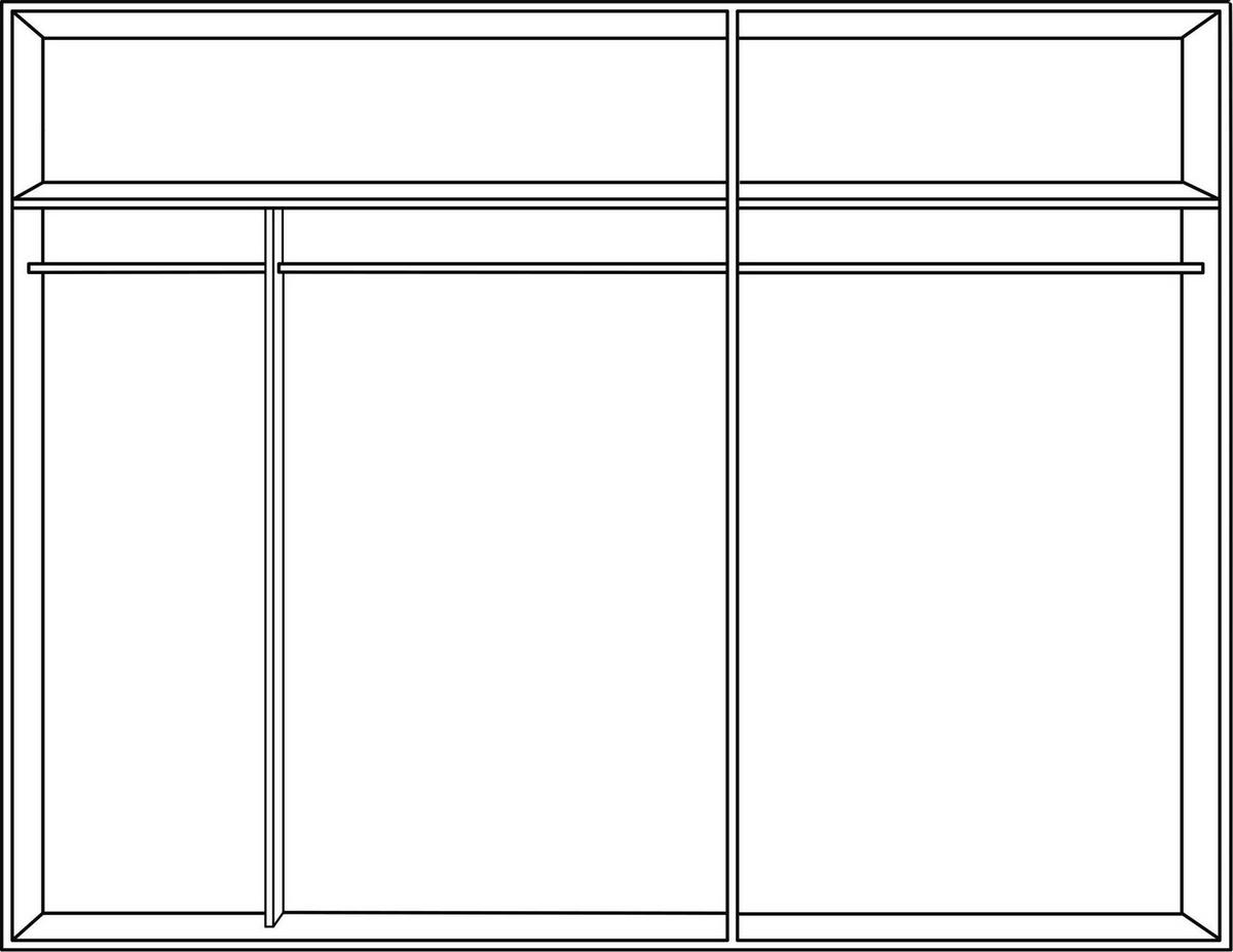 Omara Z Drsnimi Vrati Kasura, Barva Hrasta, Siva - siva/barve aluminija, Konvencionalno, kovina/leseni material (270/210/61cm) - Ti'me