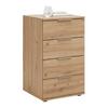 Nachtkästchen Cuatro Eiche Artisan - Silberfarben/Eiche Artisan, KONVENTIONELL, Holzwerkstoff/Kunststoff (46/79/42cm) - Modern Living
