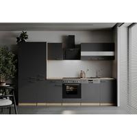 Küchenleerblock Merle o. Geräte Grau - Edelstahlfarben/Eichefarben, Basics, Holzwerkstoff/Metall (310cm) - Respekta