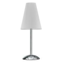 Tischleuchte Richard Bianco Weiß/Chrom max. 22 Watt - Chromfarben/Weiß, Design, Textil/Metall (20/54cm)