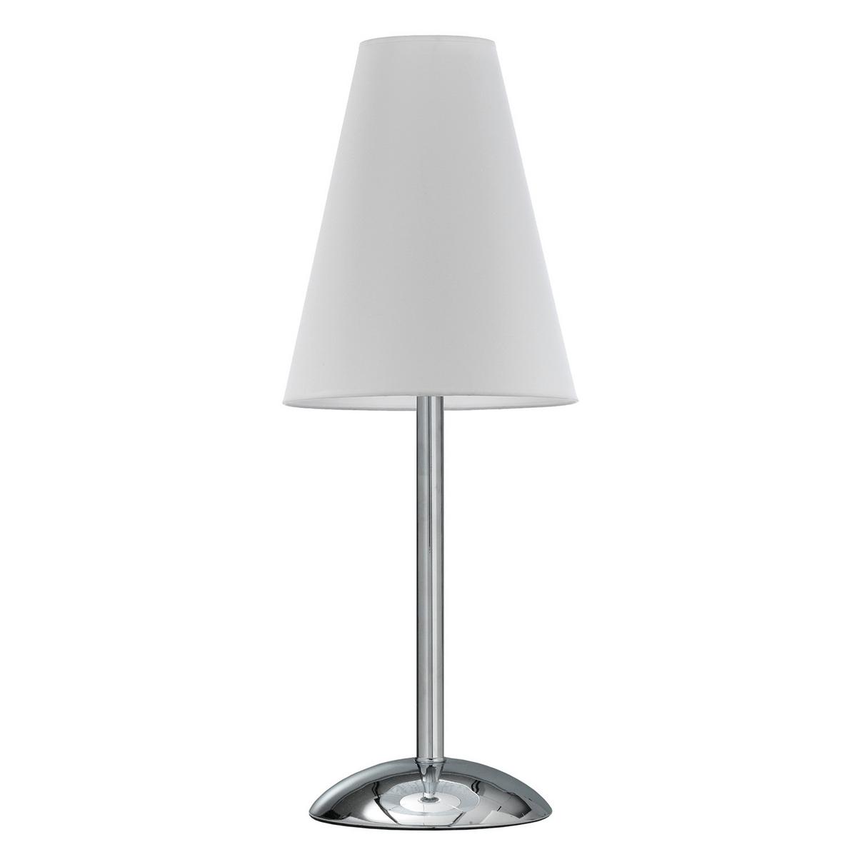 Tischleuchte Richard Bianco Weiß/Chrom max. 22 Watt - Chromfarben/Weiß, Design, Textil/Metall (20/54cm)