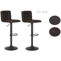 Barhocker-Set höhenverstellbar AMANDA I H - Schlammfarben/Dunkelgrau, MODERN, Textil/Metall (40/85/48cm) - MID.YOU
