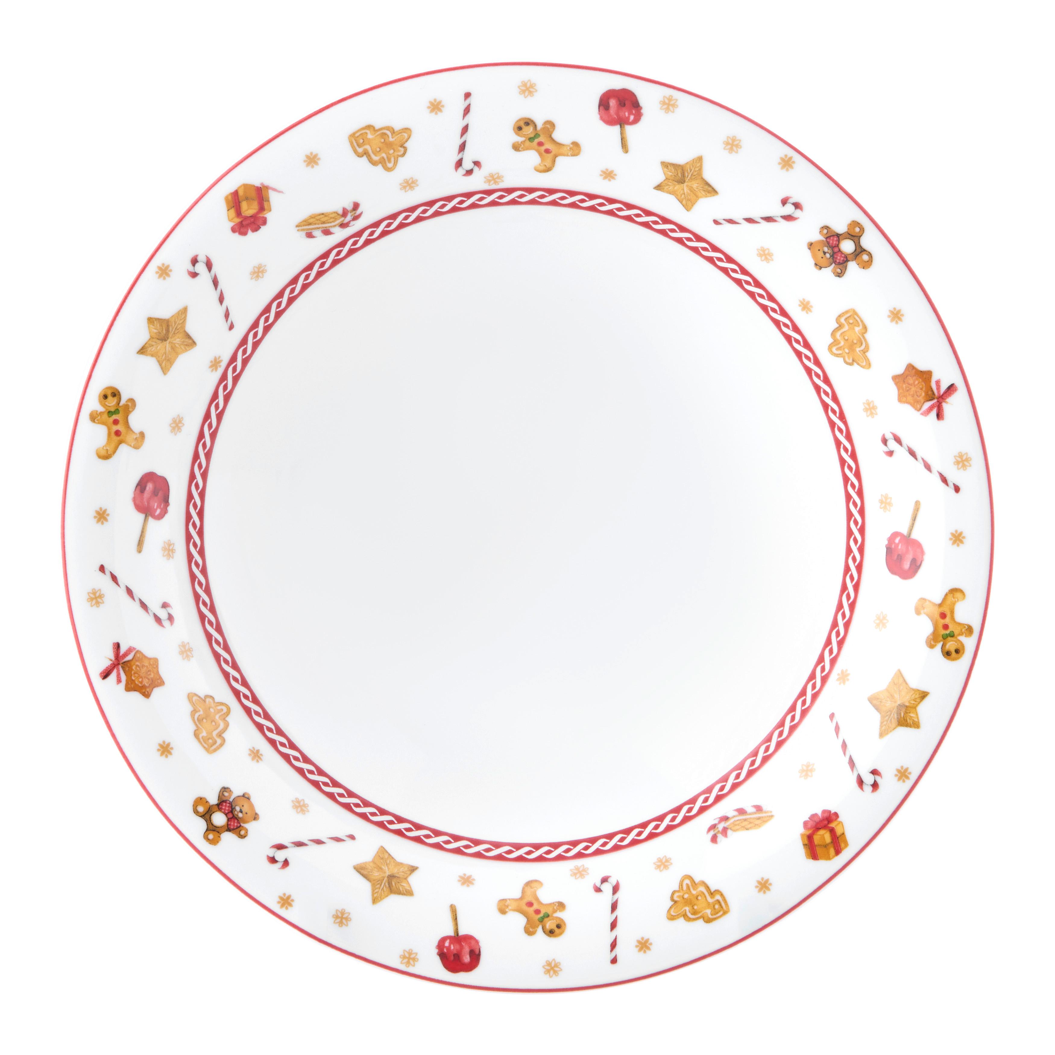 Mélytányér Xmas - Ginger - piros/fehér, Konventionell, kerámia (21cm) - Mömax