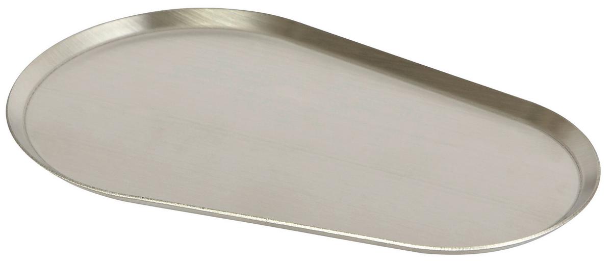 Tablett Chris in Edelstahlfarben - Edelstahlfarben, MODERN, Metall (15,2/0,5cm) - Premium Living