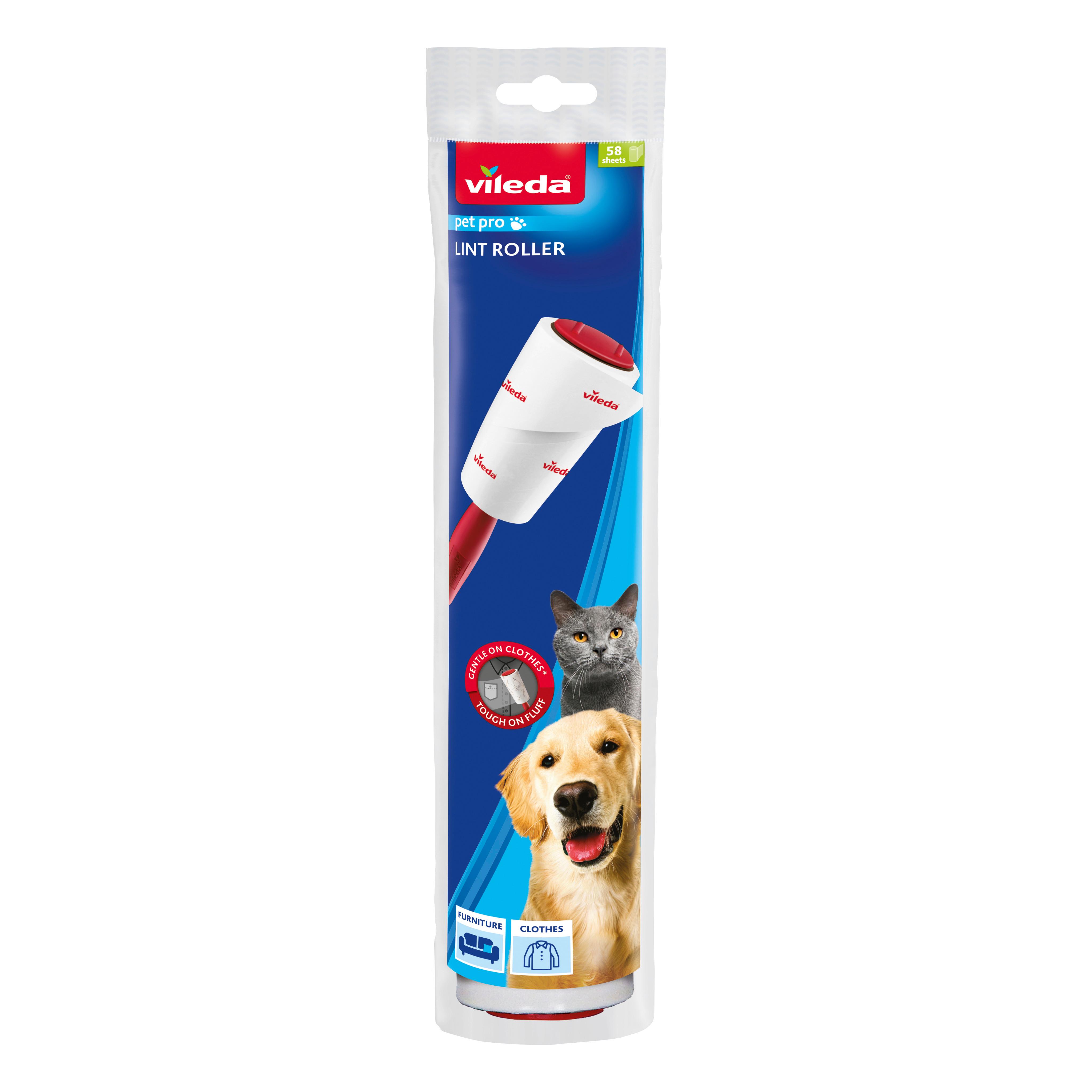 Szösztelenítő Henger Vileda Pet Pro - piros/fehér, Basics, műanyag - Vileda