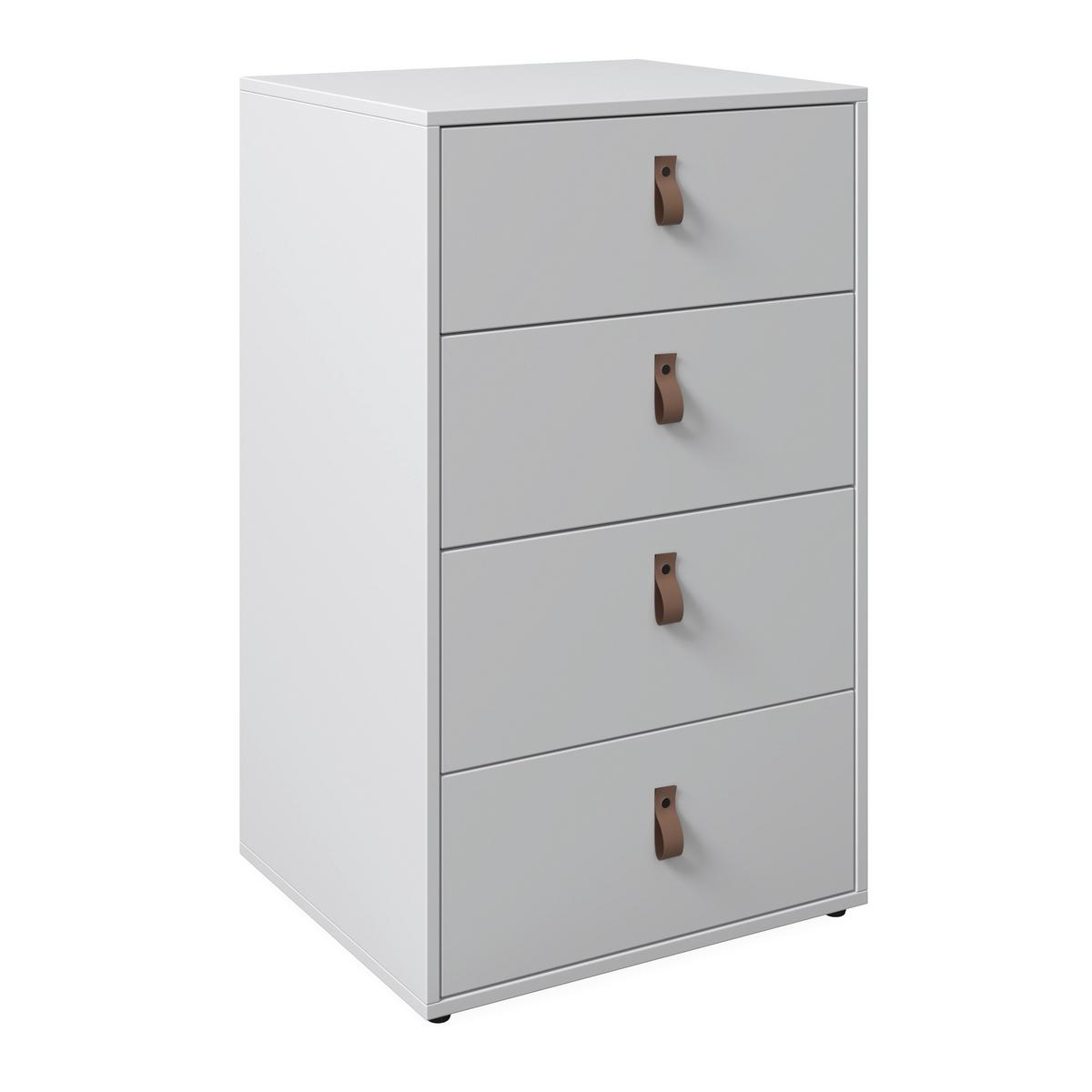 Kommode Mick Weiß MDF - Schwarz/Weiß, MODERN, Holzwerkstoff/Kunststoff (46/77/40cm) - Bessagi Home