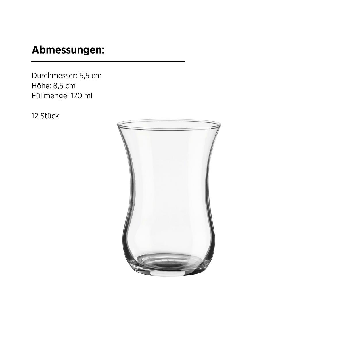 TEEGLÄSERSET 935577 TEEGLÄSER-SET 12TLG - Transparent, Basics, Glas (5,5/8,5cm) - Mäser