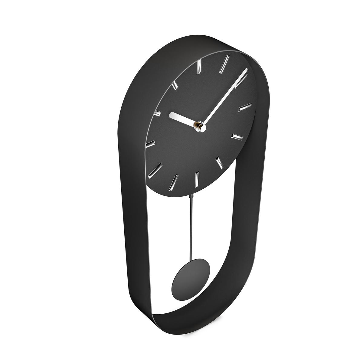 ZEGAR ŚCIENNY 12931 - czarny, Basics, metal (20/40/5cm)