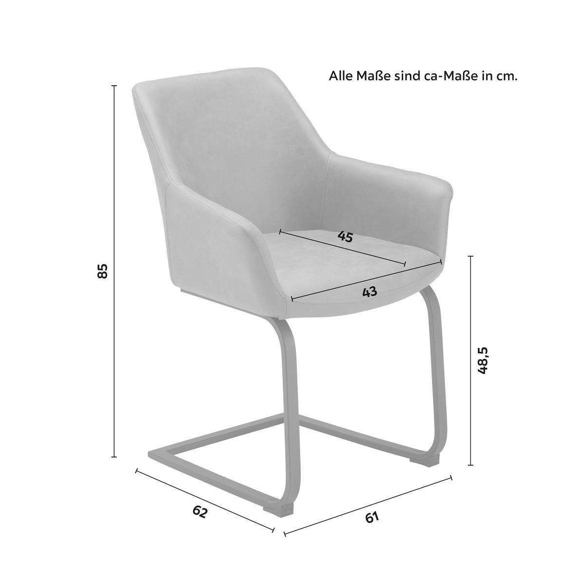 Schwingstuhl Pria Dunkelgrau Mikrofaser Gepolstert - Dunkelgrau/Schwarz, MODERN, Holz/Textil (61/85/62cm) - Bessagi Home
