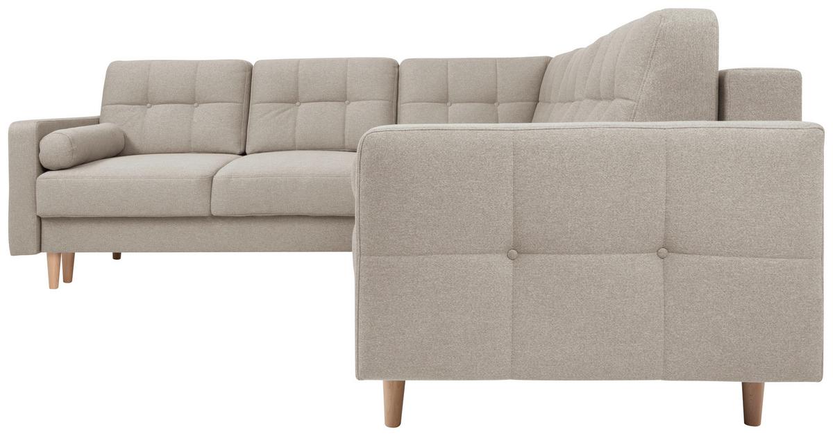 Kutna Garnitura Noret - bež/hrast Wotan, Konvencionalno, tekstil/drvo (242/242cm) - Modern Living
